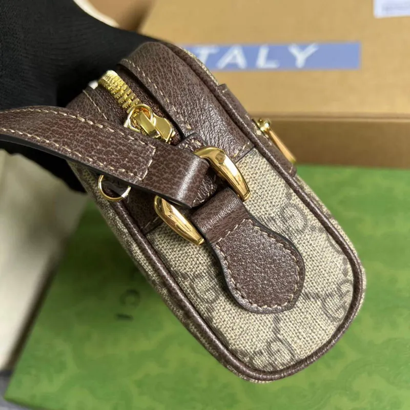 Gucci 517350 Ophidia GG Supreme Mini Taška Béžová Ebony