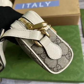 Gucci 517350 Ophidia GG Mini Taška s Webem Bílá