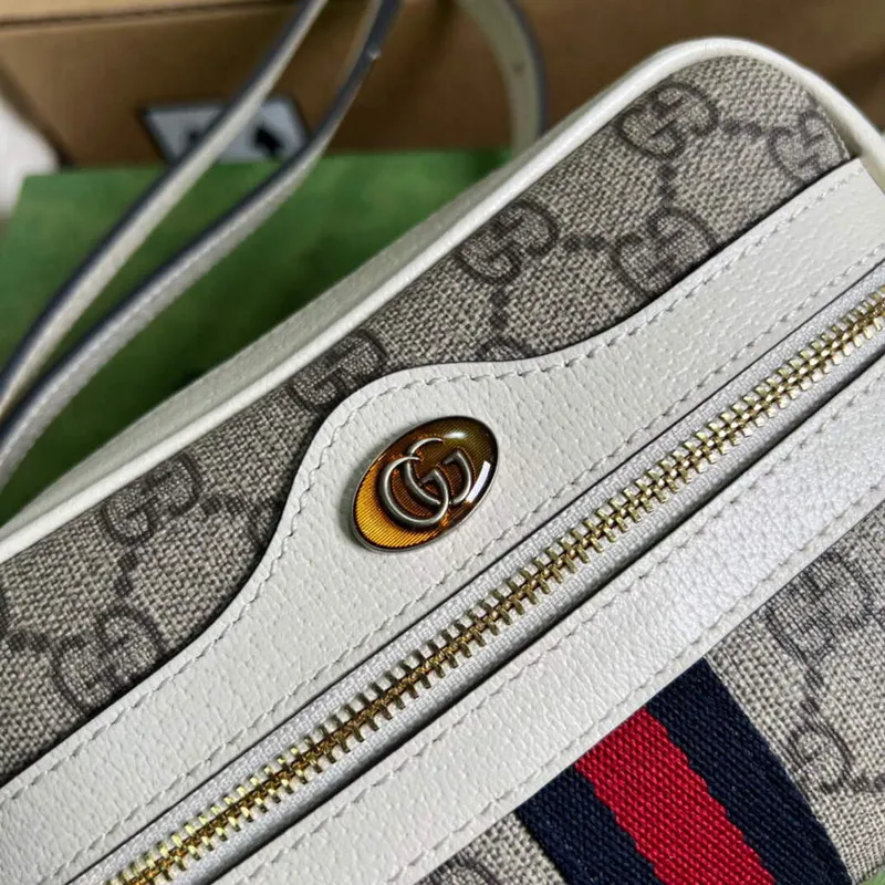 Gucci 517350 Ophidia GG Mini Taška s Webem Bílá