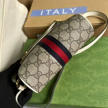 Gucci 517350 Ophidia GG Mini Taška s Webem Bílá