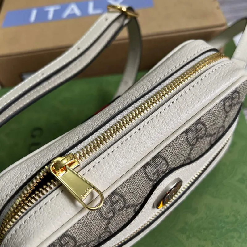 Gucci 517350 Ophidia GG Mini Taška s Webem Bílá
