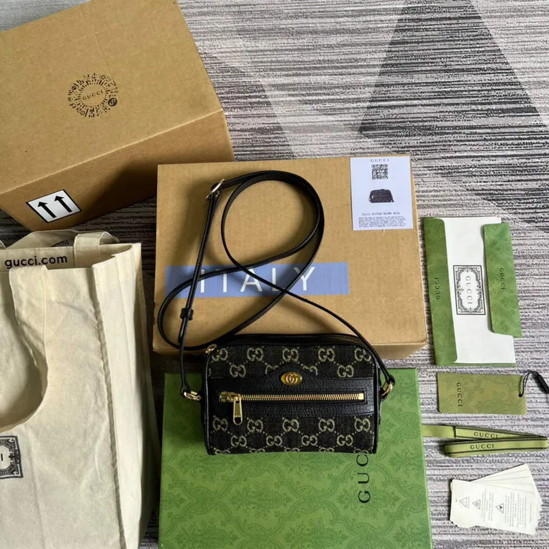 Gucci 517350 Ophidia GG Mini Taška Černá