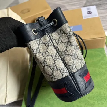 Gucci 550620 Ophidia Mini GG Bucket Bag Béžová Modrá