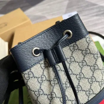 Gucci 550620 Ophidia Mini GG Bucket Bag Béžová Modrá