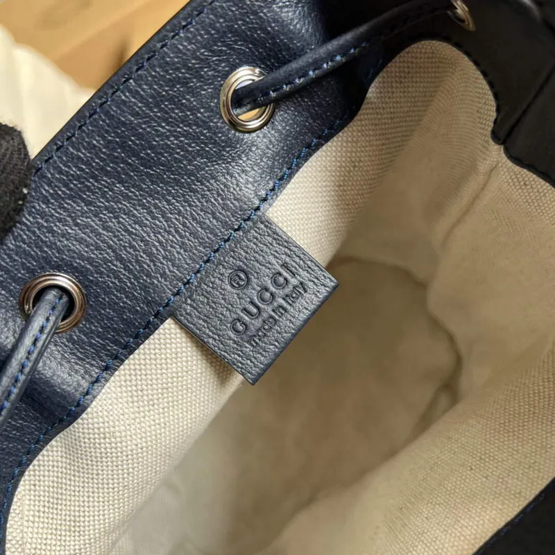 Gucci 550620 Ophidia Mini GG Bucket Bag Béžová Modrá