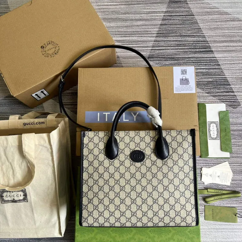 Gucci 659983 GG Malá Taška přes Rameno Černá