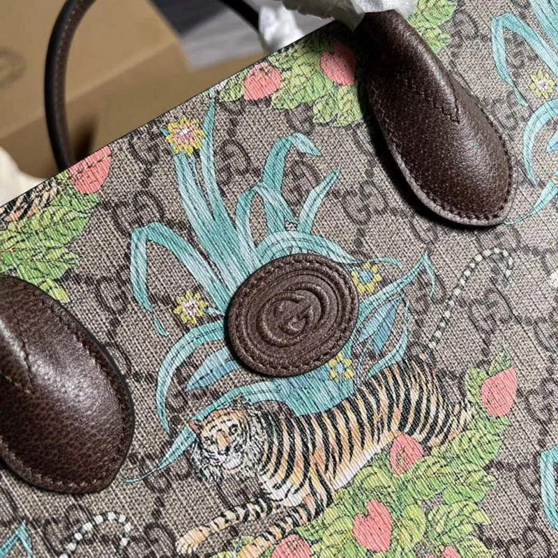 Gucci 659983 GG Malá Tote Taška Hnědá Modrá