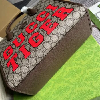 Gucci 659983 GG Malá Taška Tote Hnědá Červená