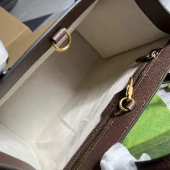 Gucci 659983 GG Malá Taška Tote Hnědá Červená