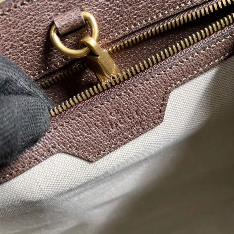 Gucci 659983 GG Malá Taška Tote Hnědá Červená