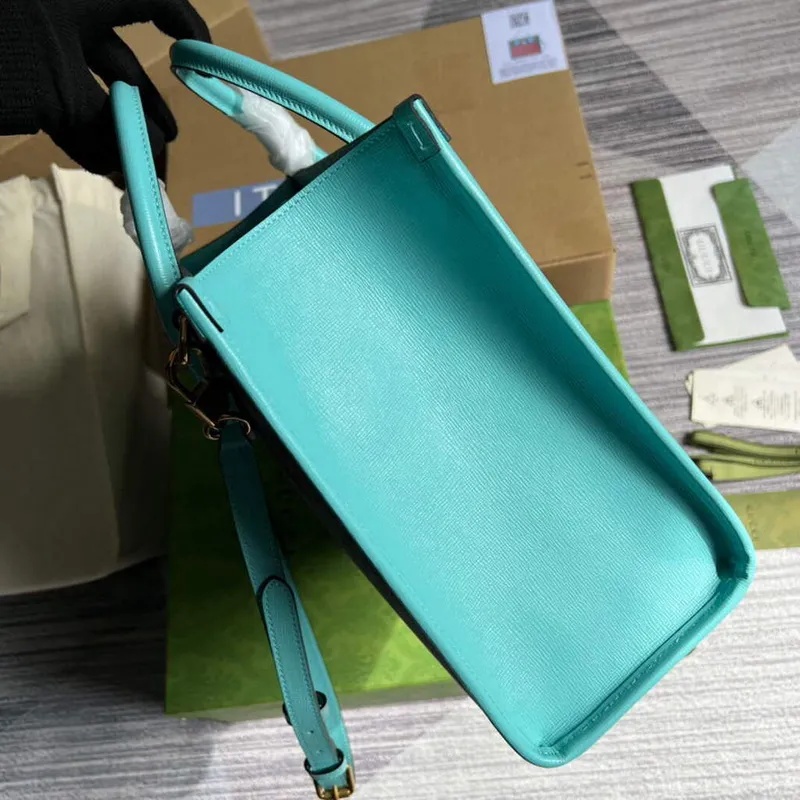 Gucci 659983 GG Malá Taška přes Rameno Modrá Oranžová