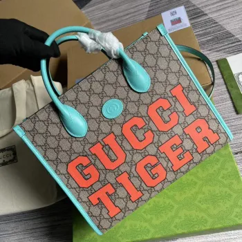 Gucci 659983 GG Malá Taška přes Rameno Modrá Oranžová