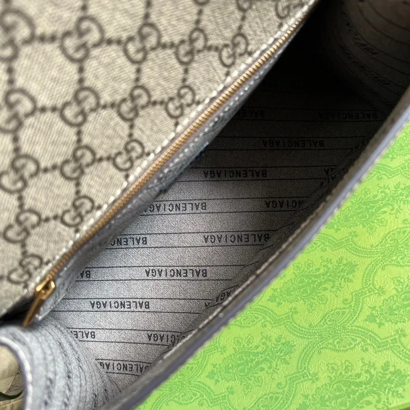 Gucci 681696 The Hacker Project Střední taška ve tvaru přesýpacích hodin Béžová a ebenová