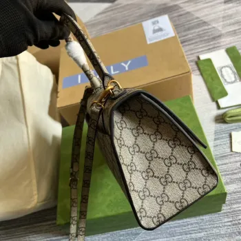 Gucci 681697 The Hacker Project Malá taška ve tvaru přesýpacích hodin Béžová a ebenová