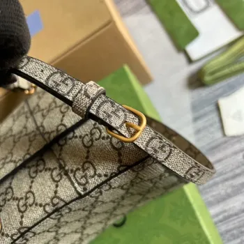 Gucci 681697 The Hacker Project Malá taška ve tvaru přesýpacích hodin Béžová a ebenová