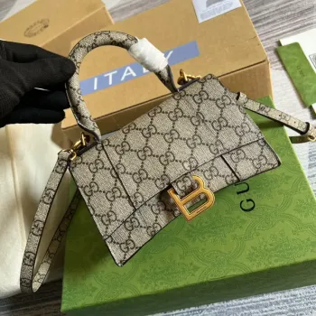 Gucci 681695 The Hacker Project Mini Hourglass taška Béžová a ebenová