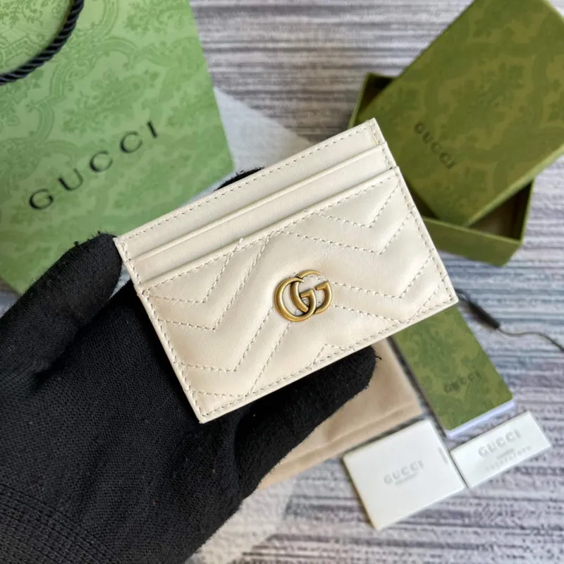Gucci GG Marmont Karta Pouzdro 443127 Bílá