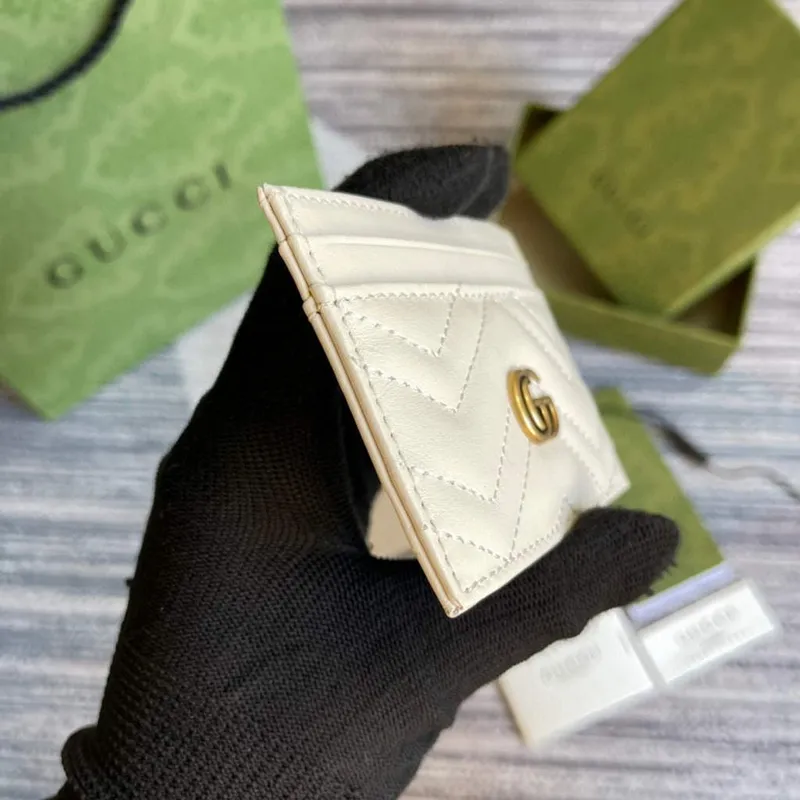 Gucci GG Marmont Karta Pouzdro 443127 Bílá