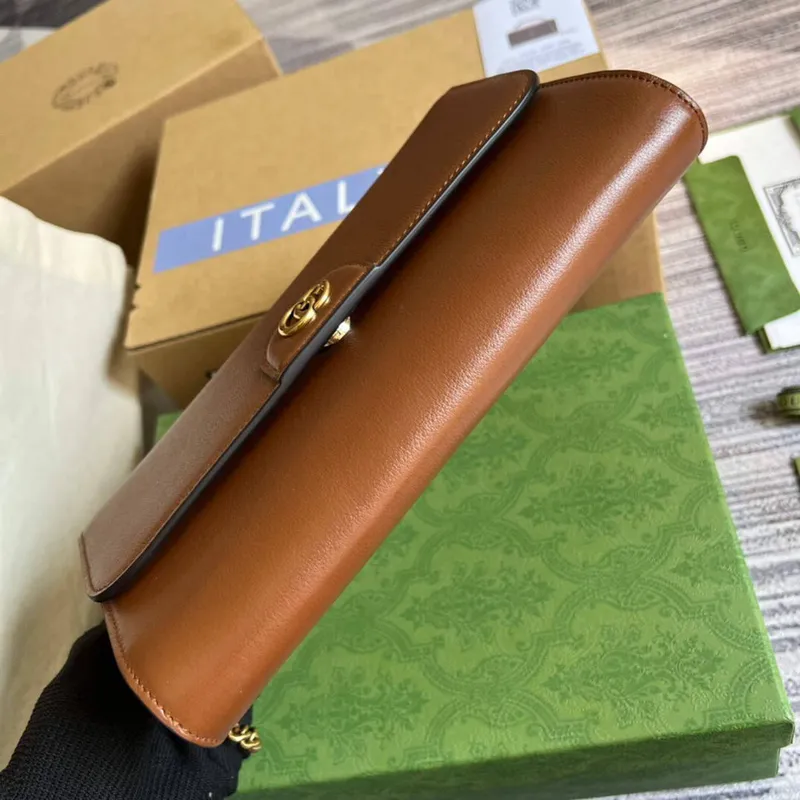 Gucci 675795 GG Velká taška s horním madlem s bambusem hnědá