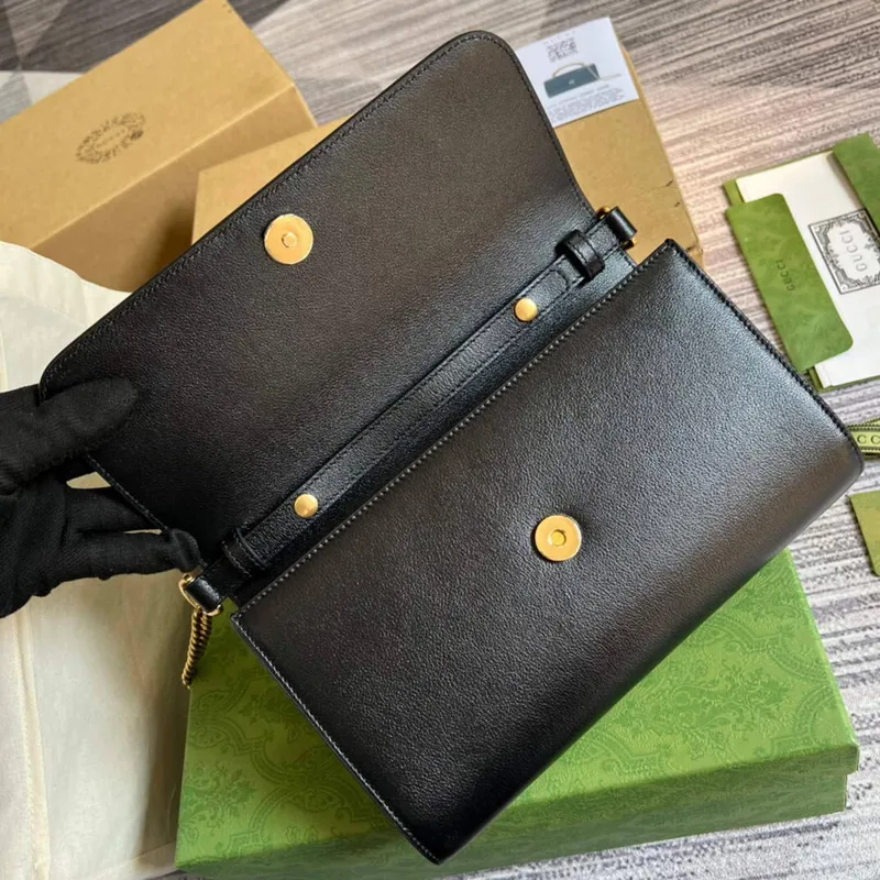 Gucci 675795 GG Velká kabelka s rukojetí a bambusem černá