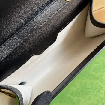 Gucci 675795 GG Velká kabelka s rukojetí a bambusem černá