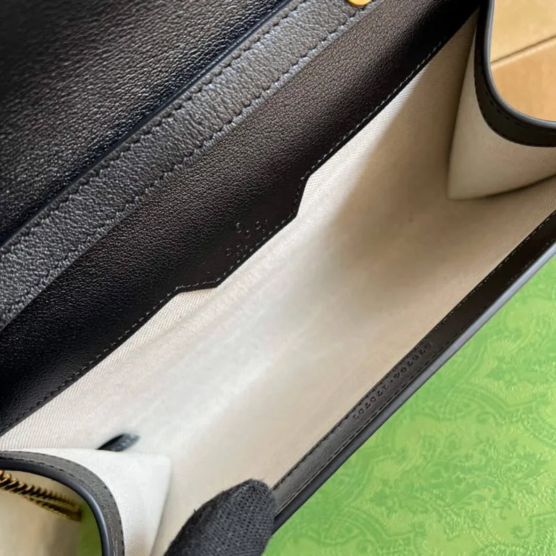 Gucci 675795 GG Velká kabelka s rukojetí a bambusem černá