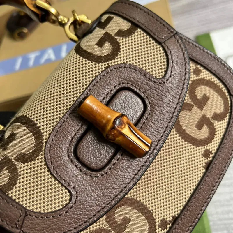 Gucci 686864 Mini jumbo GG taška s bambusem