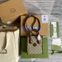 Gucci 671623 Mini Tote Bag s propleteným G hnědá