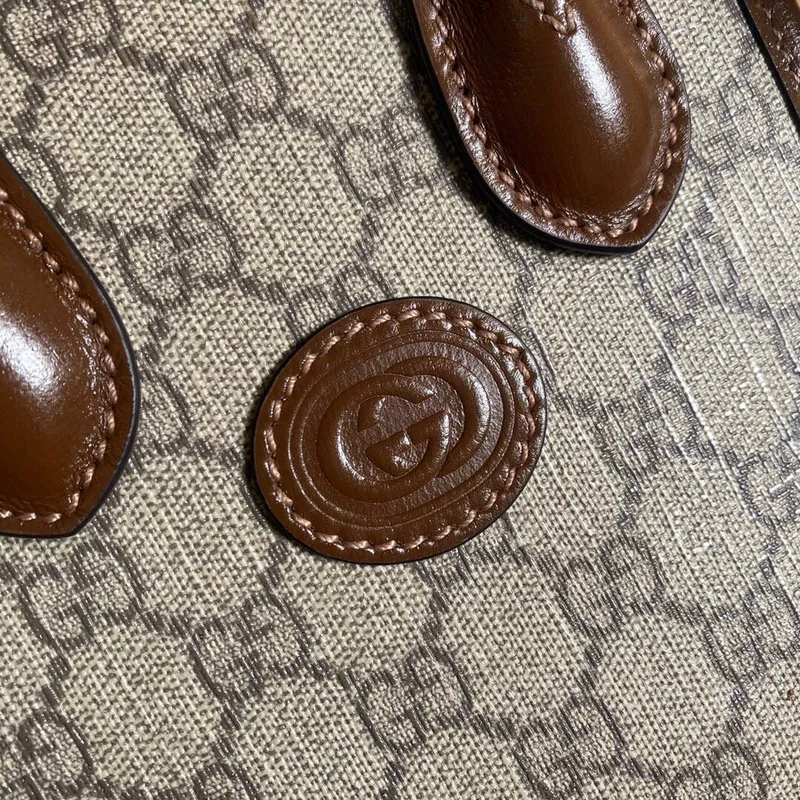 Gucci 671623 Mini Tote Bag s propleteným G hnědá
