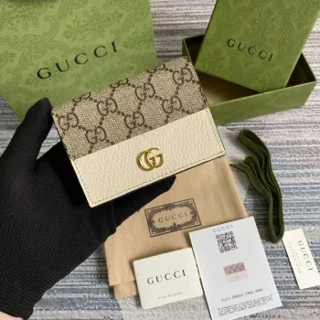 Gucci 658610 GG Marmont Karta Pouzdro Peněženka Bílá