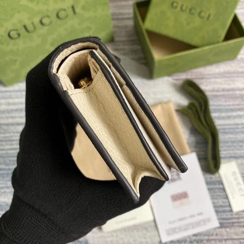 Gucci 658610 GG Marmont Karta Pouzdro Peněženka Bílá