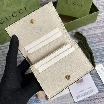 Gucci 658610 GG Marmont Karta Pouzdro Peněženka Bílá