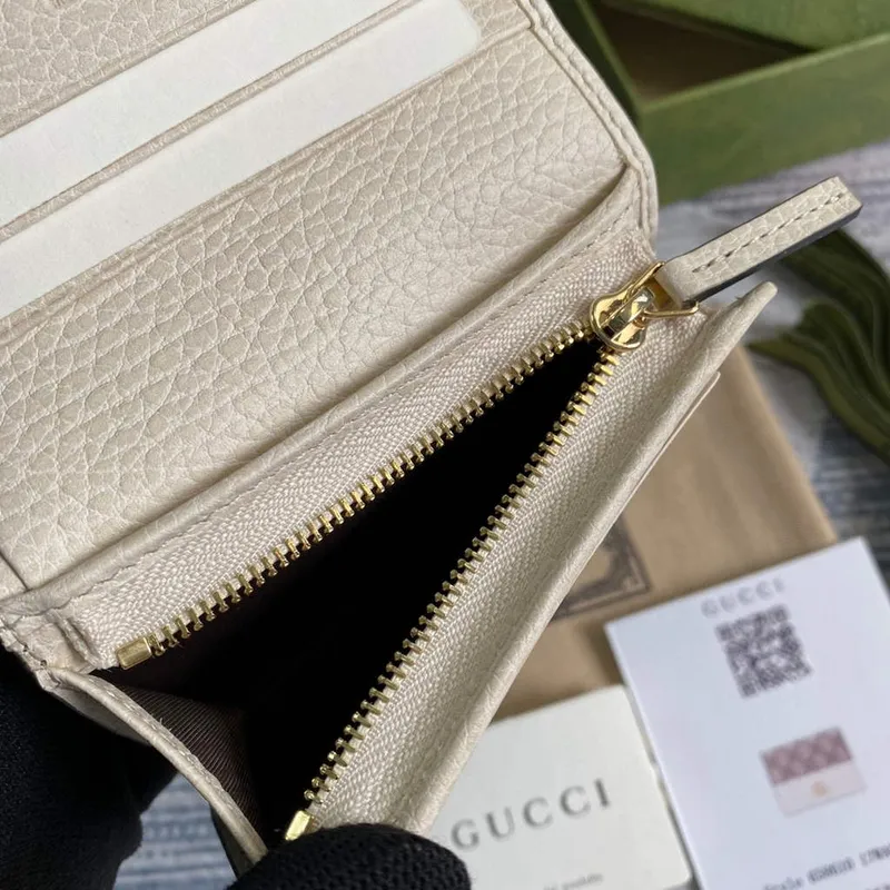 Gucci 658610 GG Marmont Karta Pouzdro Peněženka Bílá