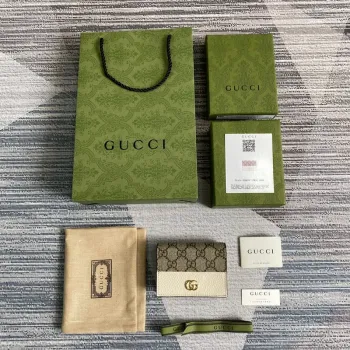 Gucci 658610 GG Marmont Karta Pouzdro Peněženka Bílá