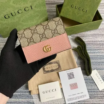 Gucci 658610 GG Marmont Karta Peněženka Růžová