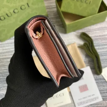 Gucci 658610 GG Marmont Karta Peněženka Růžová