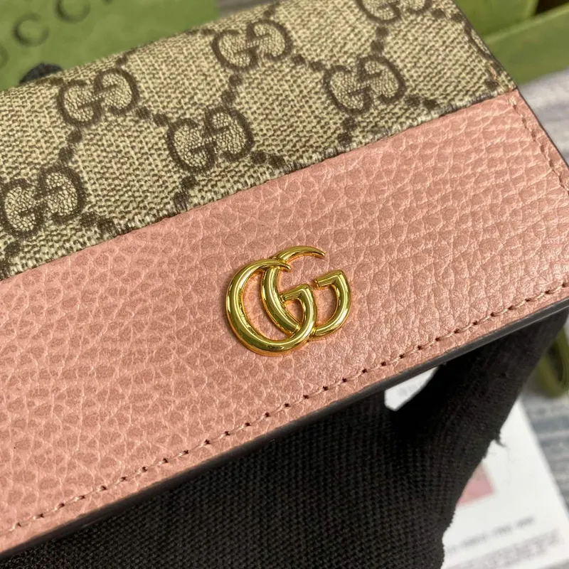 Gucci 658610 GG Marmont Karta Peněženka Růžová