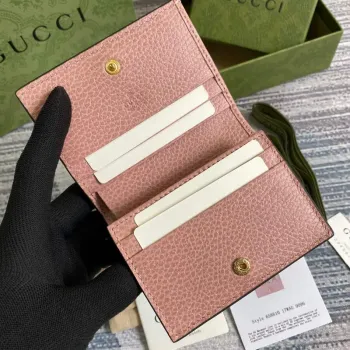 Gucci 658610 GG Marmont Karta Peněženka Růžová