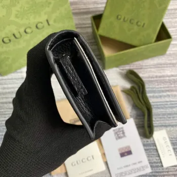 Gucci 658610 GG Marmont Karta Pouzdro Peněženka Černá