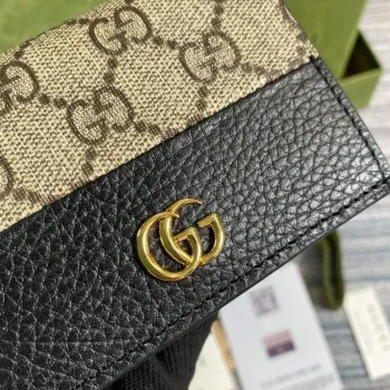 Gucci 658610 GG Marmont Karta Pouzdro Peněženka Černá