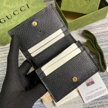 Gucci 658610 GG Marmont Karta Pouzdro Peněženka Černá