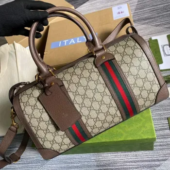Gucci 645017 GG Malá taška přes rameno s webem Hnědá