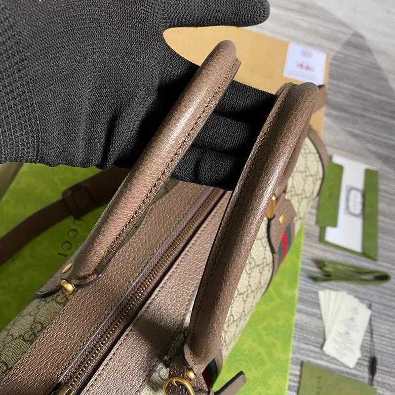 Gucci 645017 GG Malá taška přes rameno s webem Hnědá