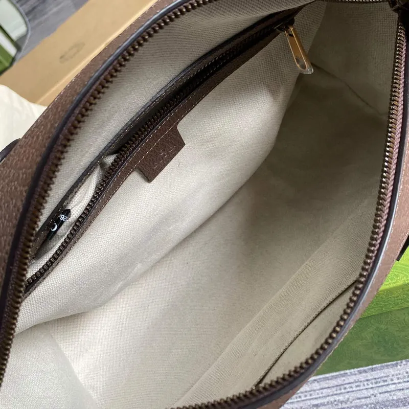 Gucci 645017 GG Malá taška přes rameno s webem Hnědá