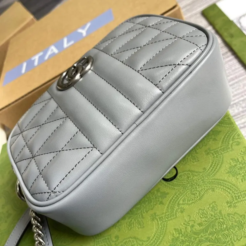 Gucci 634936 GG Marmont Mini Kabelka přes rameno Šedá