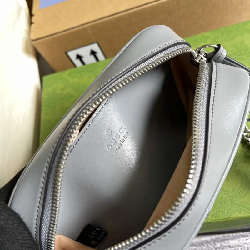 Gucci 634936 GG Marmont Mini Kabelka přes rameno Šedá
