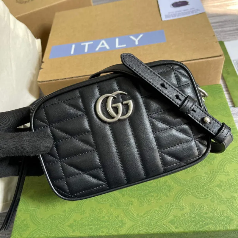 Gucci 634936 GG Marmont Mini Ramenní Taška Černá