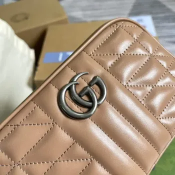Gucci 634936 GG Marmont Mini Ramenní Taška Meruňková