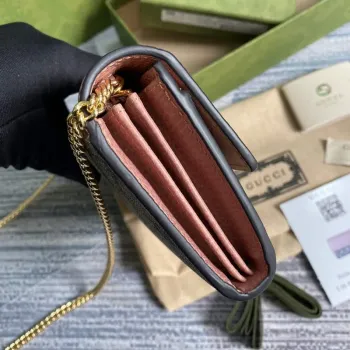 Gucci 546585 GG Marmont Řetězová Peněženka Růžová