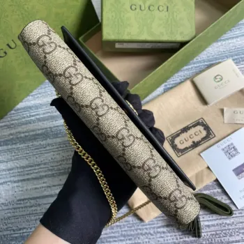Gucci 546585 GG Marmont Řetízková Peněženka Černá